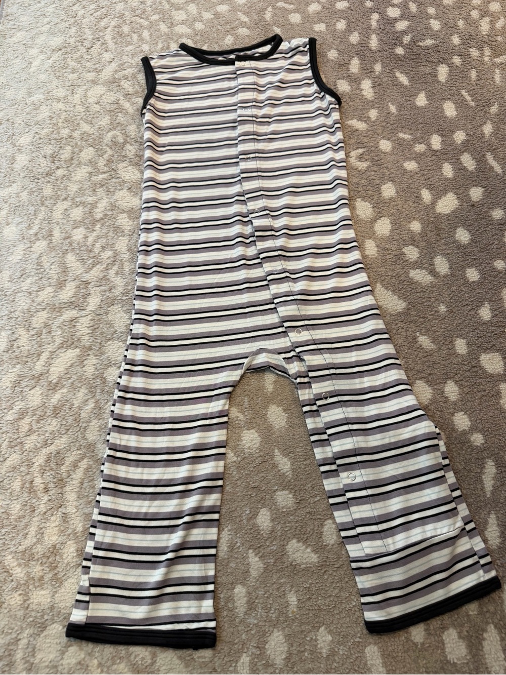 Little Sleepies Striped Sleeveless Baby Romper